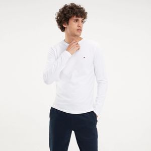 Tommy Hilfiger pánské bílé tričko Sleeve s dlouhým rukávem - S (100)